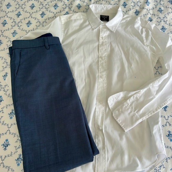 Boys Crewcuts Ludlow 100% Italian Wool blue suit set with tuxedo shirt sz 12 - Picture 6 of 10